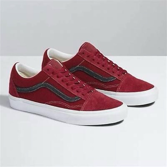 Vans Shoes - VANS “Old Skool” Heavy Textures Sneakers Burgundy/White Mens 6.5 / Womens 8 NIB